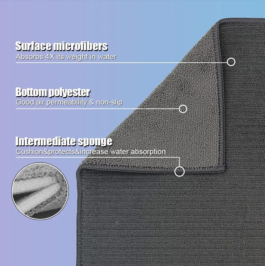 Horizontal Stripe Texture Dish Drying Mat