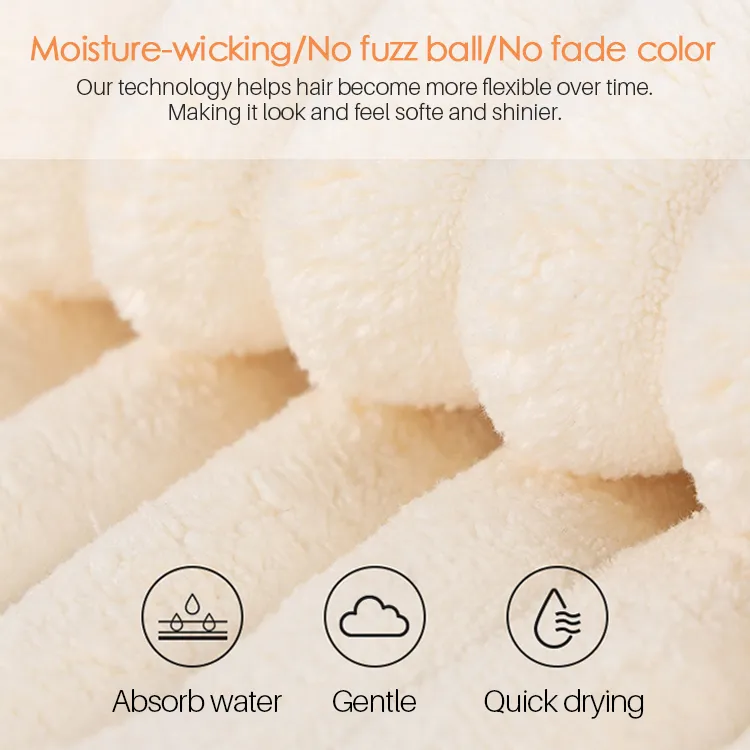 Coral Fleece Striped Hair Drying Cap