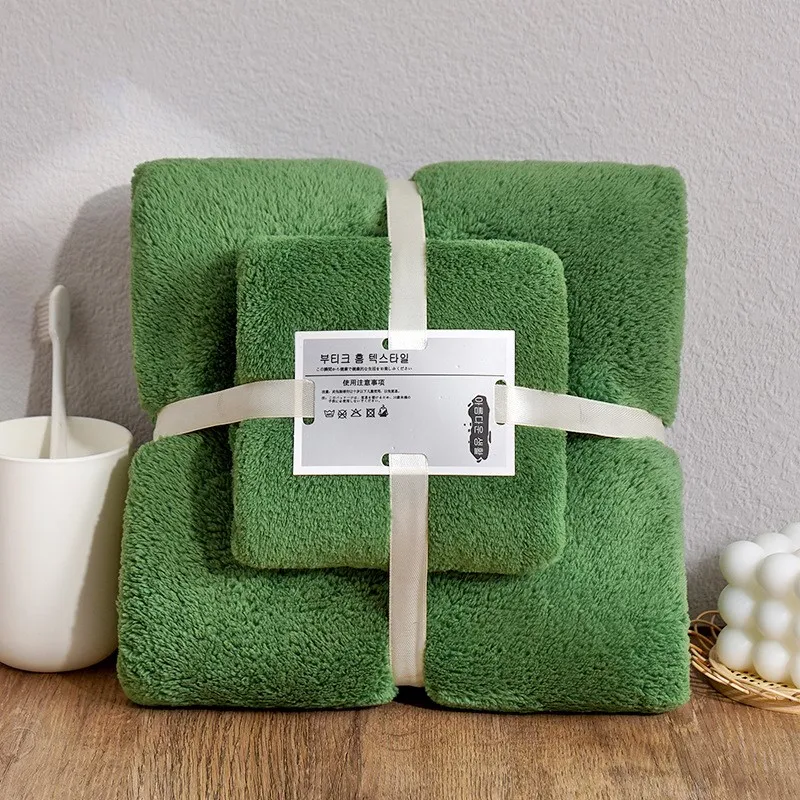 Coral Fleece Bath Towels Set