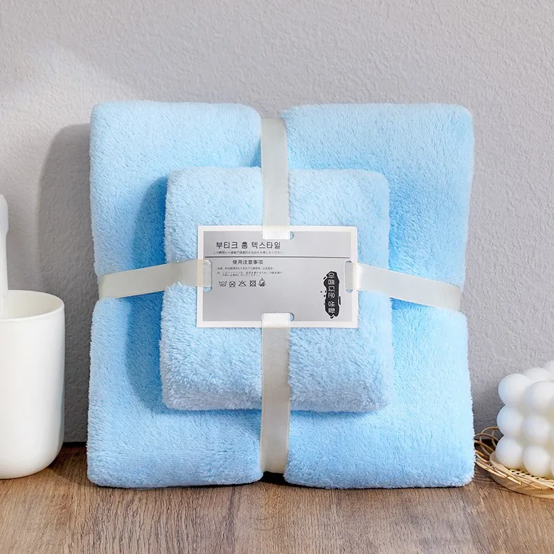 Coral Fleece Bath Towels Set