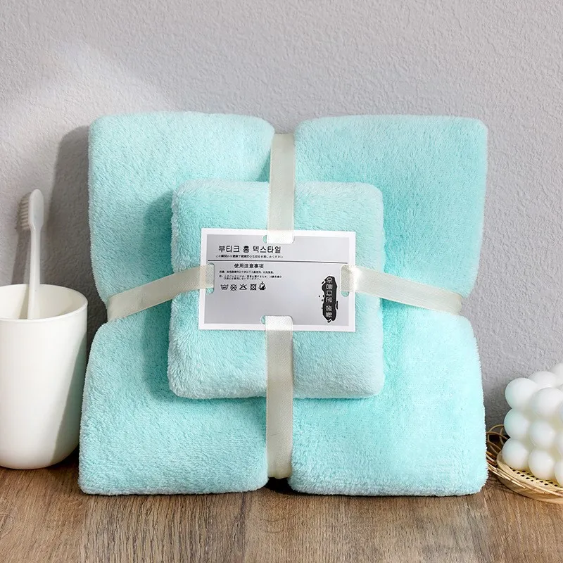 Coral Fleece Bath Towels Set
