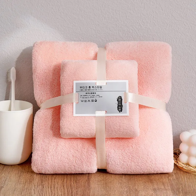 Coral Fleece Bath Towels Set