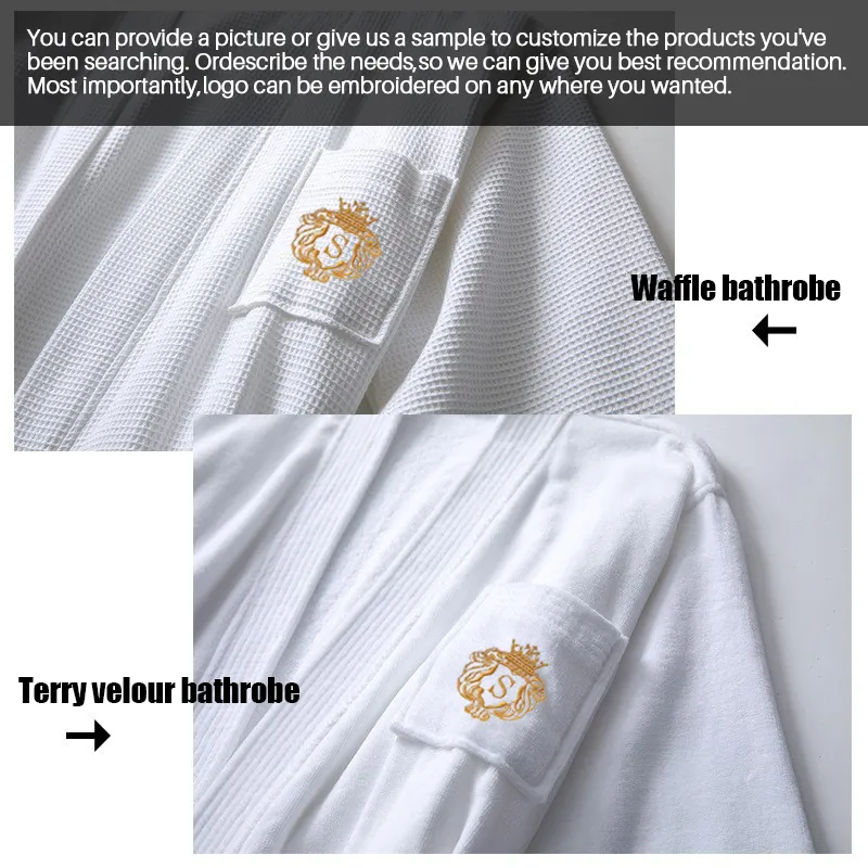 Terry velour cotton bathrobe