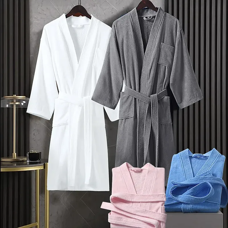 Terry velour cotton bathrobe
