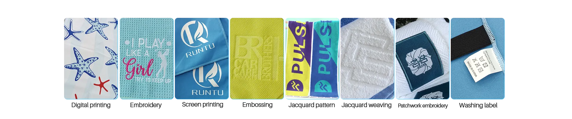 Product customization: size, weight, color, logo, label, etc